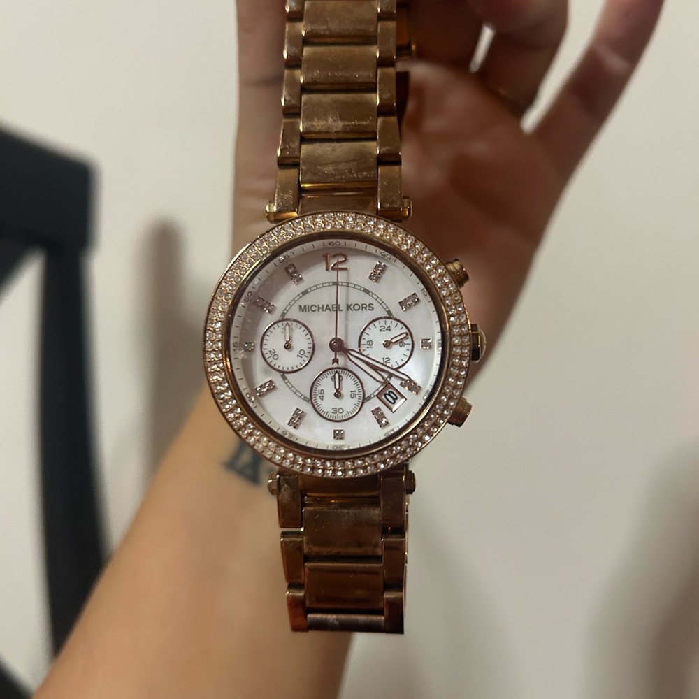 Michael Kors Women's Watch in Rose Gold with Crystal Accents